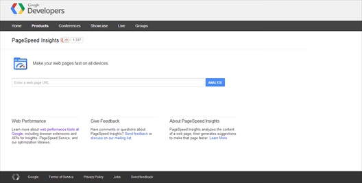 Google Developers PageSpeed Insights